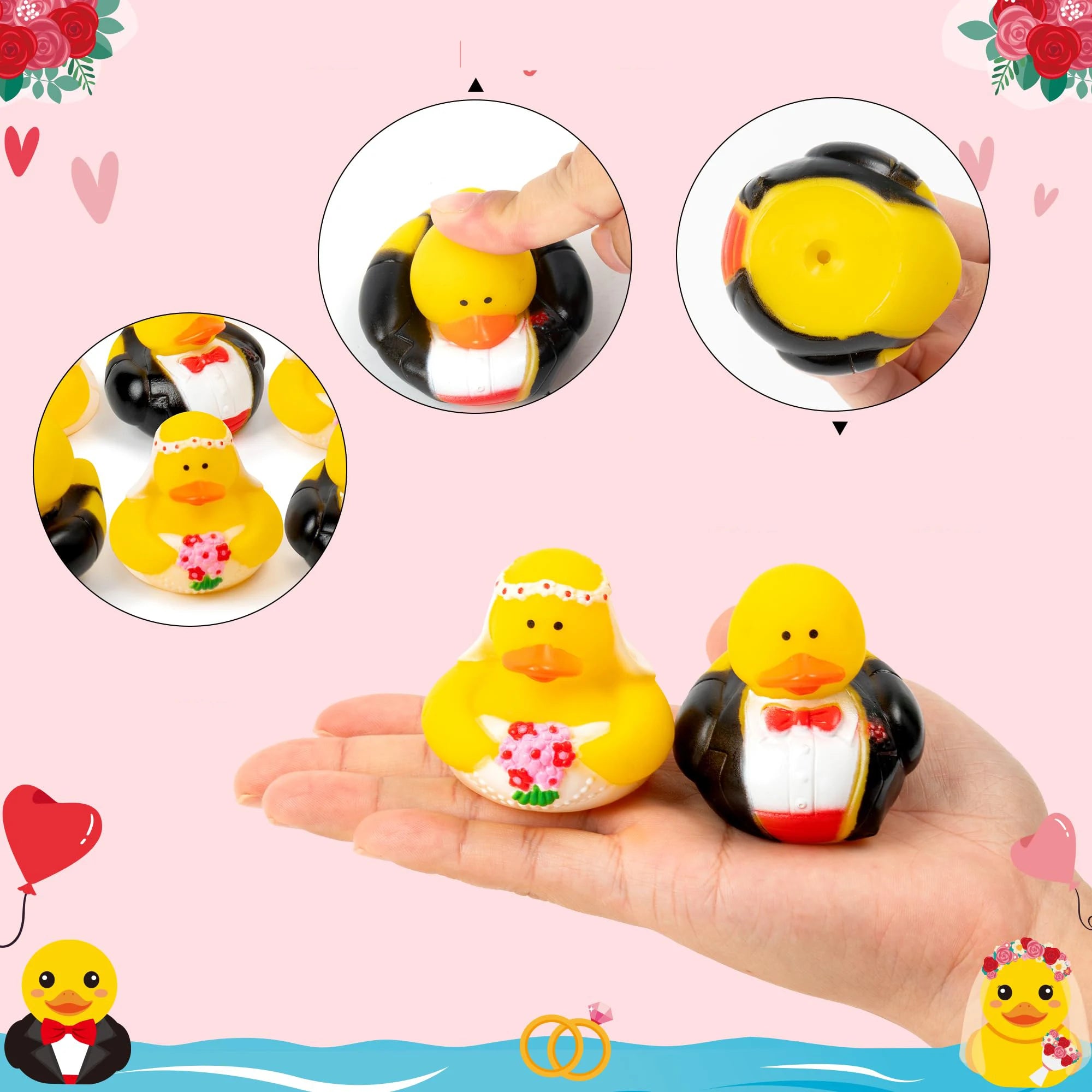 CowLost | product_id-2-8pcs-bride-and-groom-wedding-rubber-ducks-bulk-decorations-gift-bag-presents |2