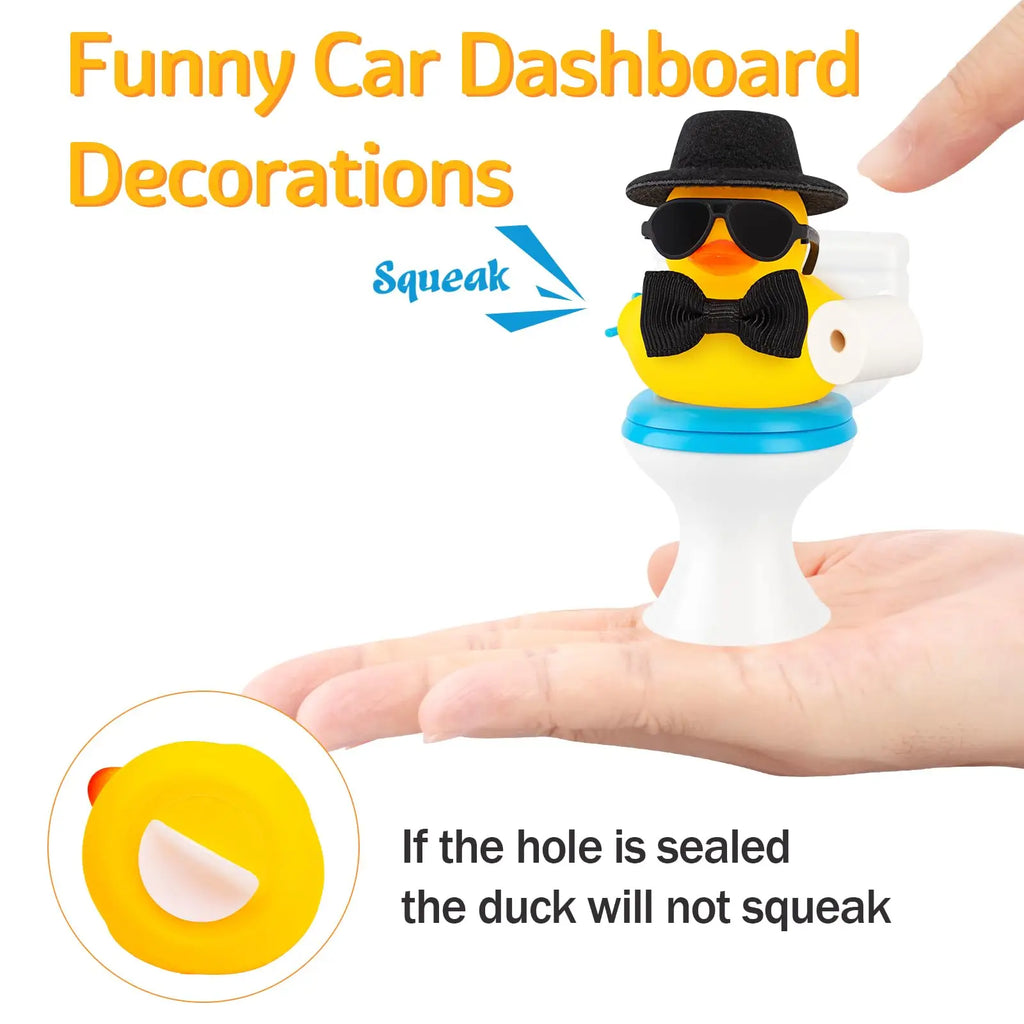 CowLost | product_id-mini-yellow-rubber-duck-with-hat-and-sunglasses-for-car-dashboard-decoration |4