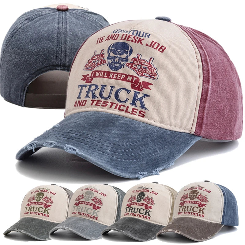 CowLost | unisex-washed-cotton-cap-skull-print-distressed-baseball-cap |7