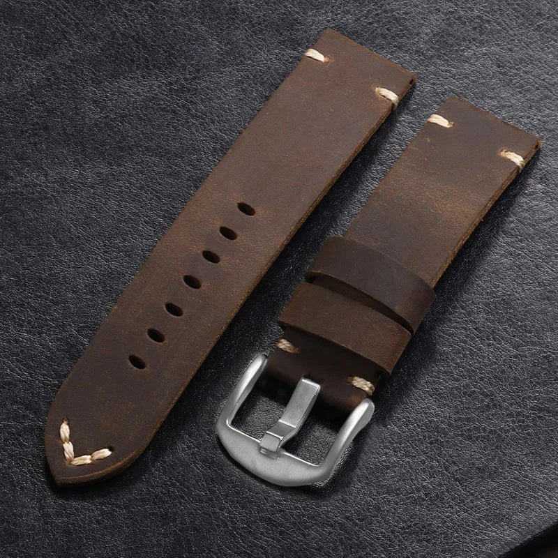 CowLost | bracelets-product_id-handmade-cowhide-leather-watchband-for-panerai-pam111-441-vintage-brown-strap-22-26mm |1