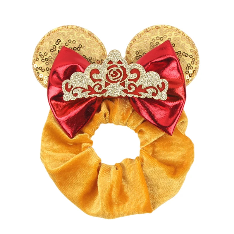 CowLost | cute-disney-castle-fireworks-balloons-hair-scrunchies-velvet-hairband-for-girls |49