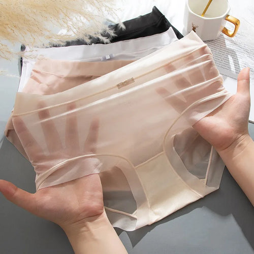 CowLost | 1pc-invisable-briefs-ice-silk-panties-women-low-waist-panties-quick-drying-underwear-sexy-lingerie-female-soft-underpants-m-xl |1