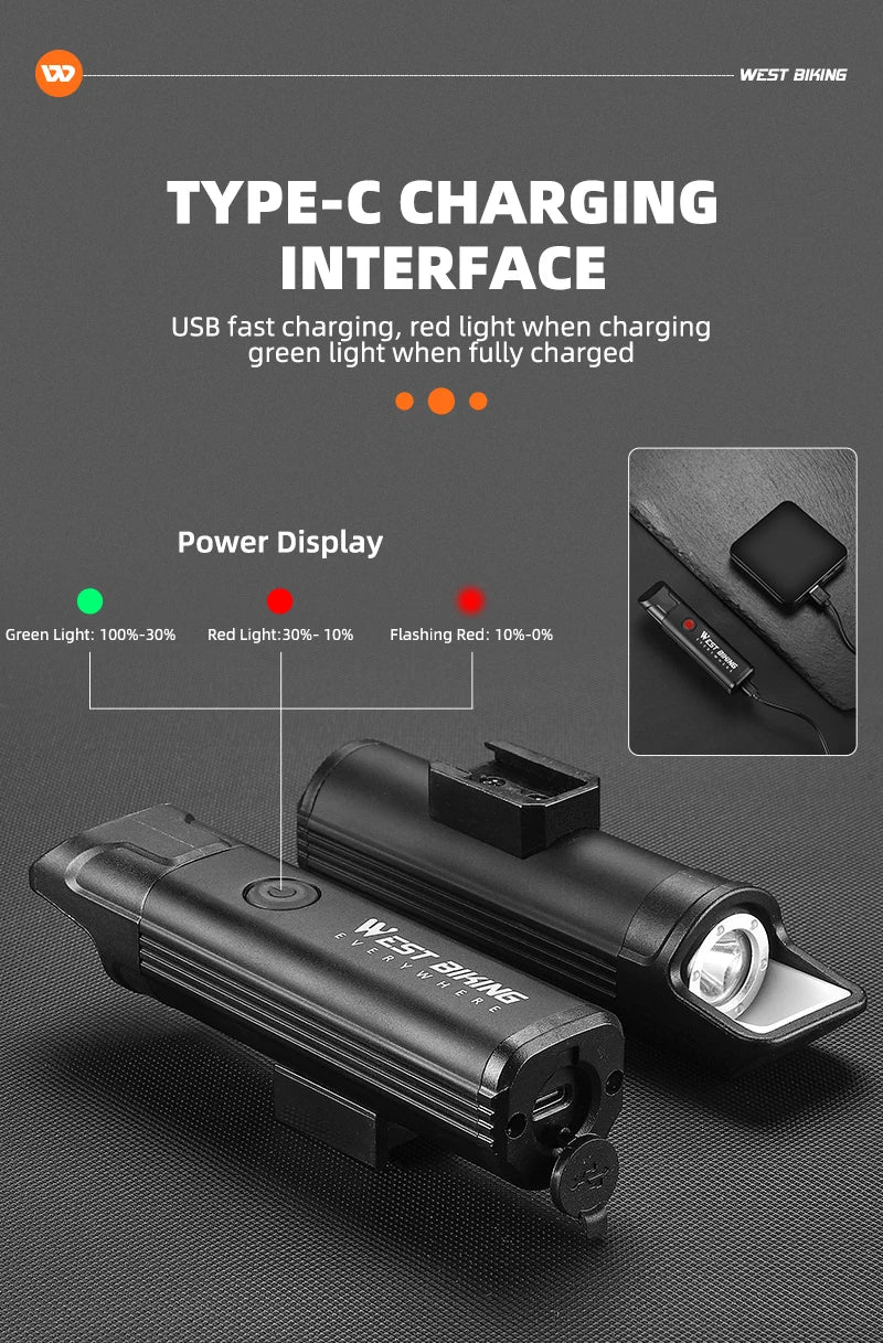 CowLost | west-biking-bike-front-light-induction-bicycle-bright-light-usb-charging-flashlight-cycling-waterproof-torch-bike-headlight |28