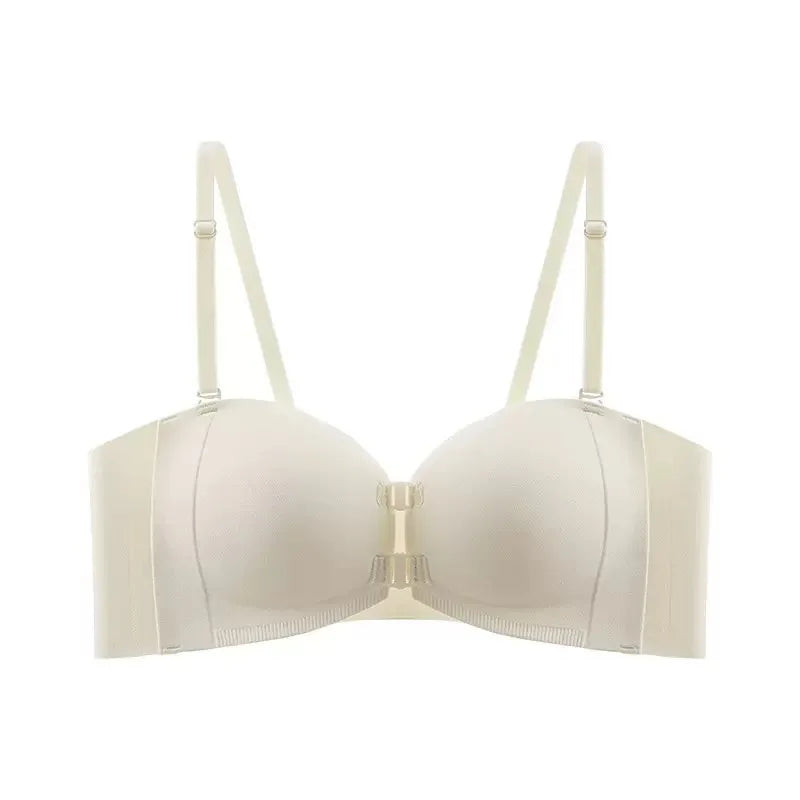 CowLost | product_id-wireless-strapless-front-buckle-push-up-bra-for-women-invisible-anti-slip-small-chest-gathering |11