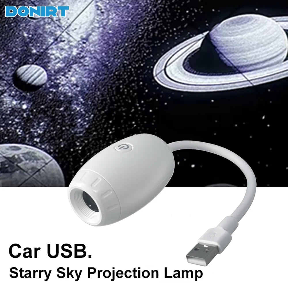USB Car Interior LED Starry Galaxy Atmosphere Projector Light