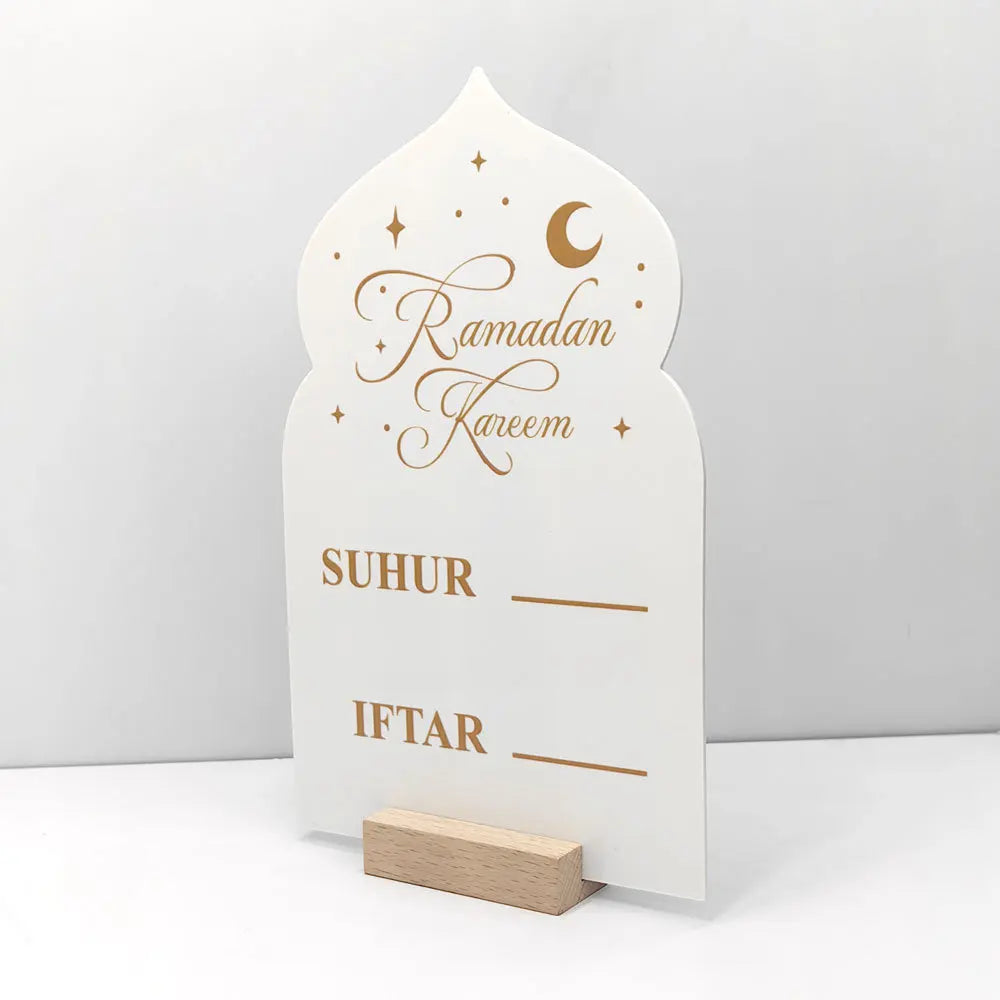 CowLost | acrylic-ramadan-kareem-decoration-wooden-base-eid-mubarak-ornament |5