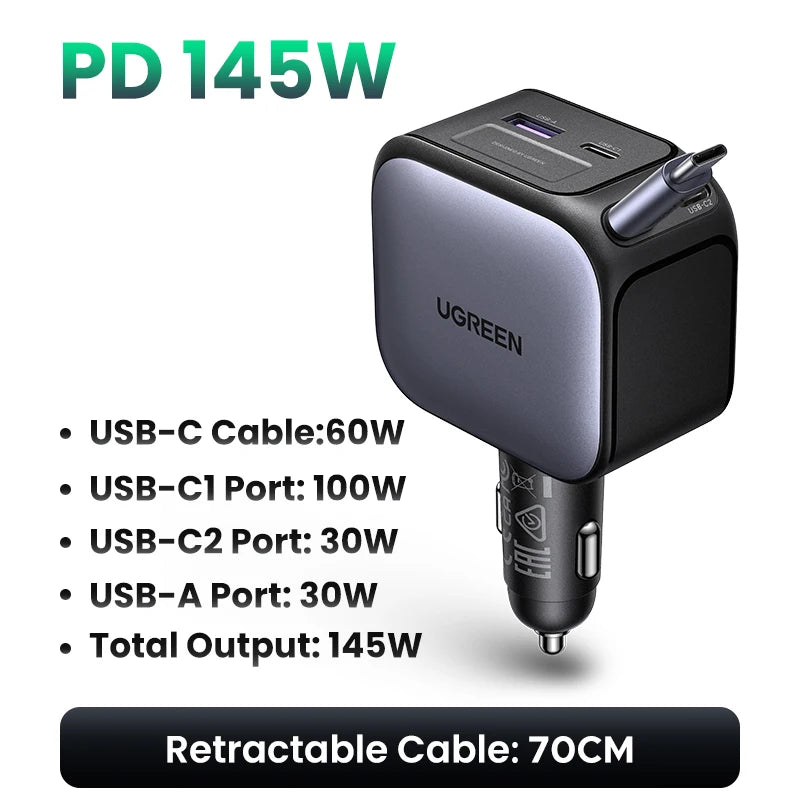 CowLost | ugreen-145w-90w-60w-car-charger-3-usb-c-1-usb-a-ports |23