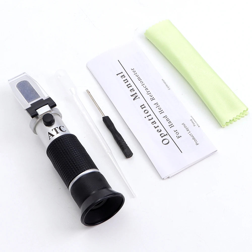 HandHeld 28-62% Brix Sugar Refractometer ATC for Fruit Sauce Juice Jam Drinks