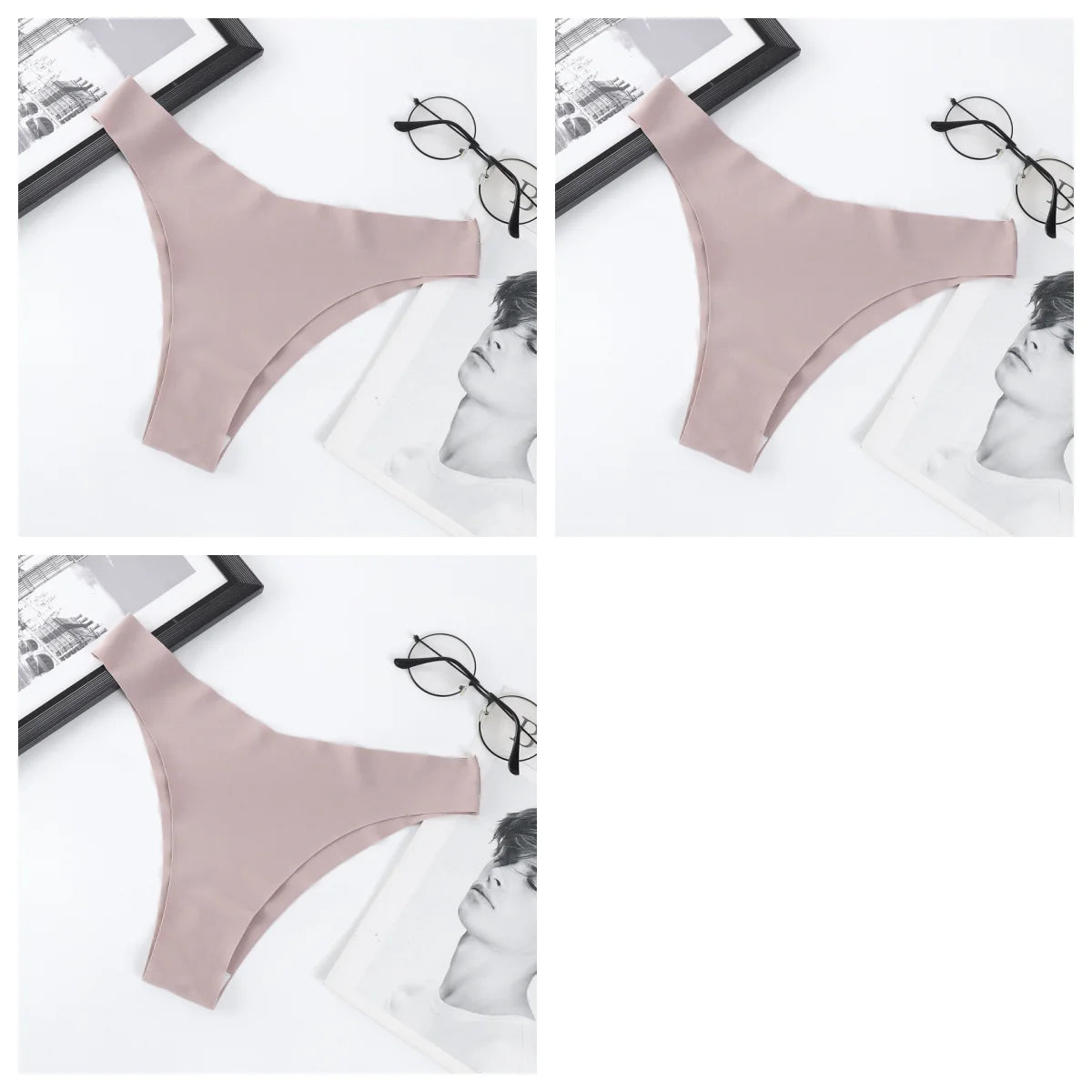 CowLost | product_id-3pcs-women-ice-silk-seamless-low-rise-v-waist-quick-dry-briefs-s-l |33