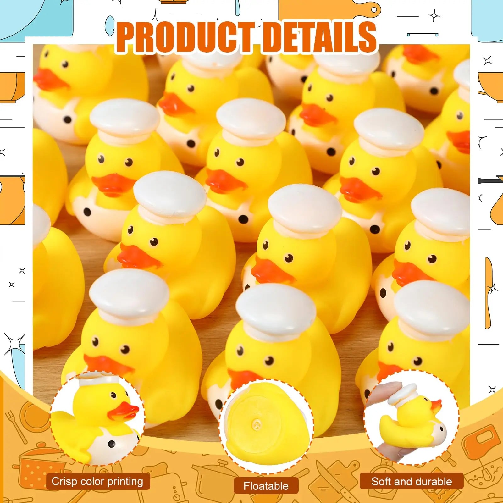 CowLost | product_id-chef-ducks-2-inch-rubber-duck-bath-toys-for-party-favors-and-gifts |3