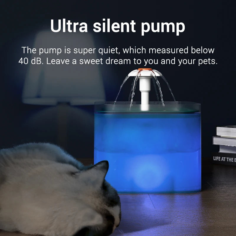 CowLost | cat-food-rojeco-led-cat-water-fountain-filter-automatic-dispenser |3
