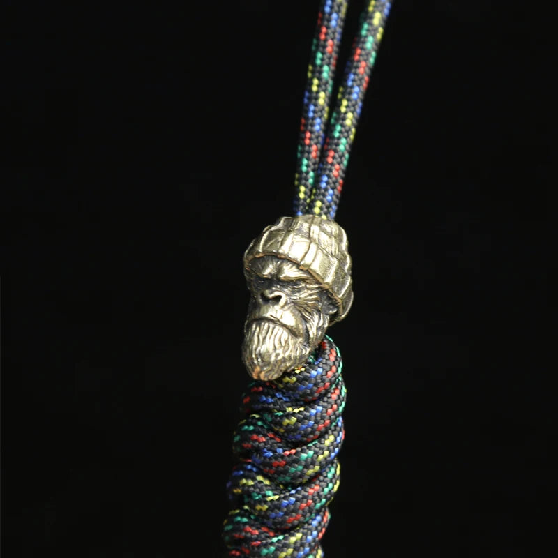 CowLost | beanie-gorilla-head-sculpture-edc-knife-charm-bracelet-and-keychain-accessories-diy-paracord-braided-lanyard-pendant-components |2
