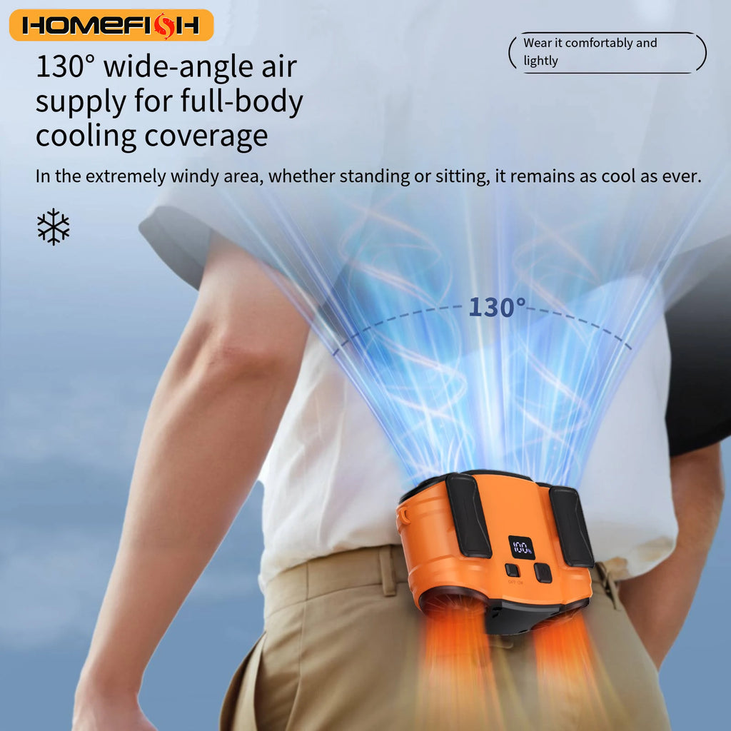 CowLost | product_id-portable-usb-rechargeable-mini-neck-fan-with-waist-clip-power-bank-led-light-for-outdoor-sports-and-camping |1