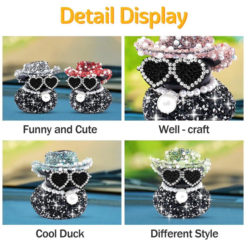 CowLost | product_id-black-diamond-rubber-duck-car-dashboard-ornament-cool-car-accessory |6