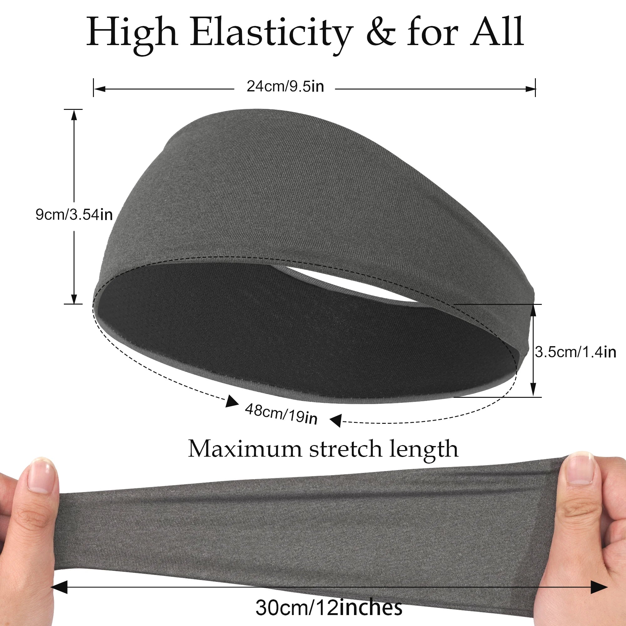 CowLost | 4-5pcs-sweatband-for-men-women-elastic-sport-hairbands |2
