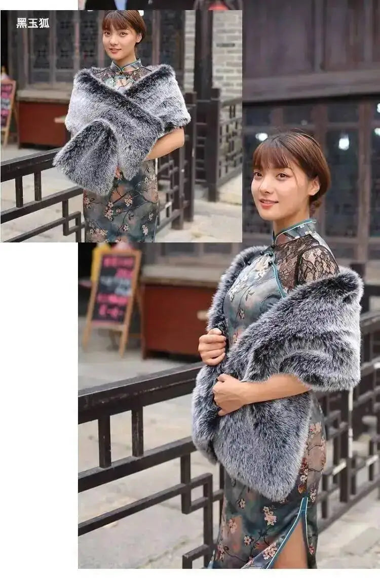 CowLost | 32-colors-165-30cm-women-luxury-warm-faux-fox-fur-shawl-winter-ladies-plush-scarf |19