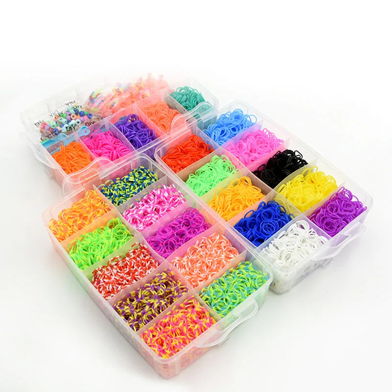 Creative Colorful Loom Bands Bracelet Making Kit DIY Rubber Band Craft Toys for Girls