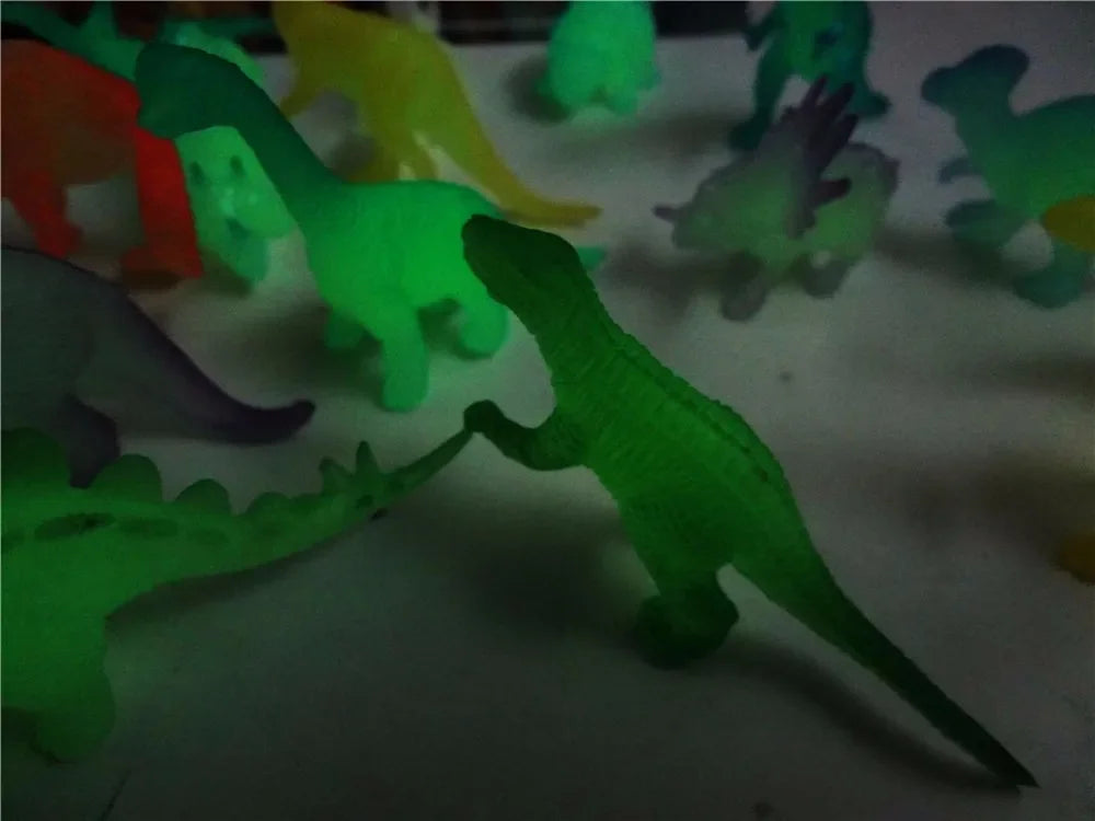 16Pcs Glow-in-the-Dark Mini Dinosaur Figure Toys Set