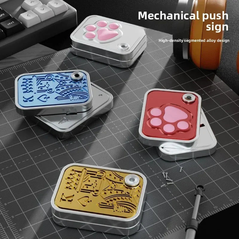 Mechanical Card Pushing Decompression Cat Claw Alloy Mini Fingertip Rotating Toy