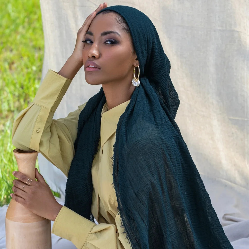 CowLost | ramadan-cotton-crinkle-headband-veil-scarves |9