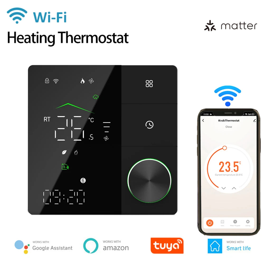 Tuya WiFi BHT-18 Matter Smart Electric Heating Thermostat with Week Programming and AI Control