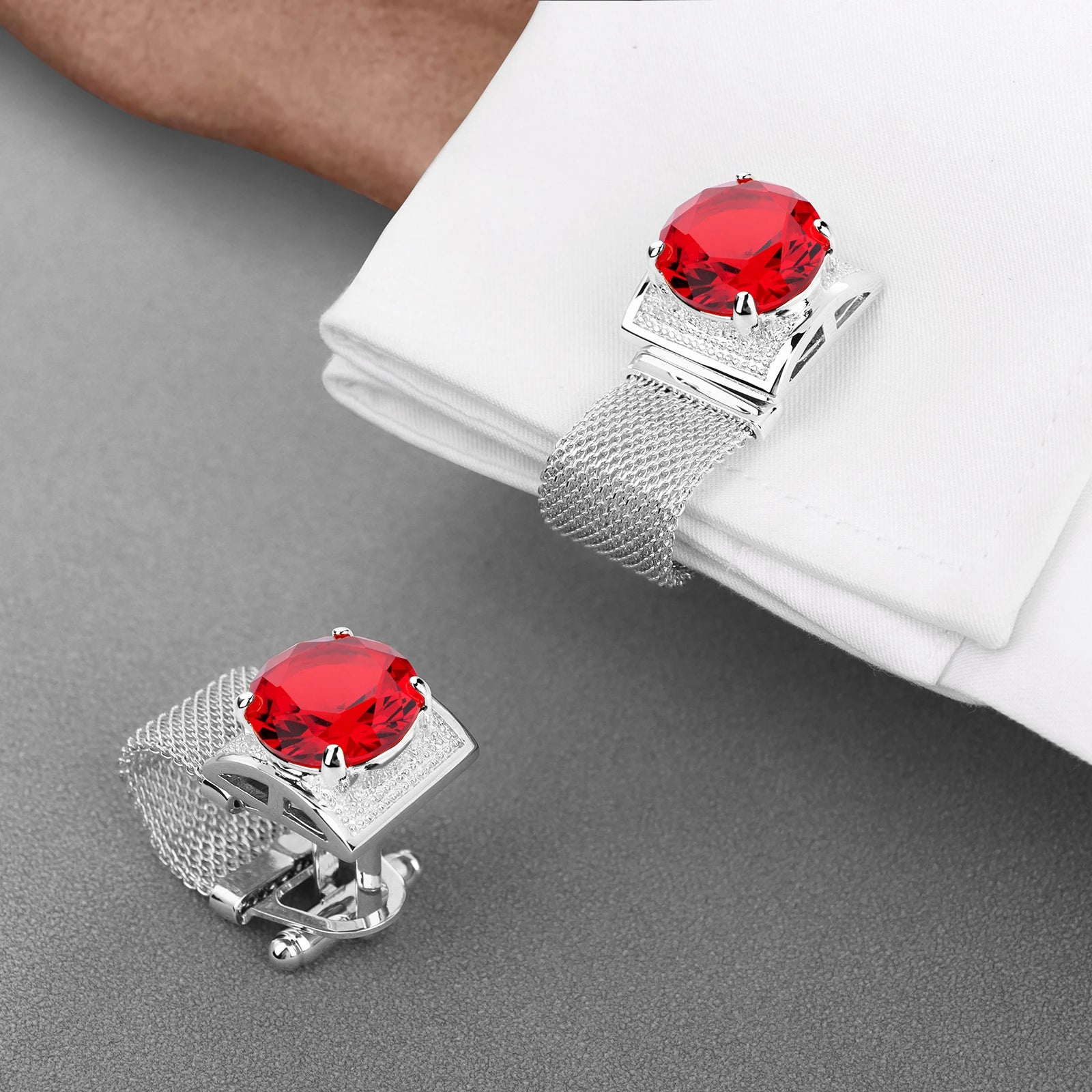 CowLost | clothing-accessories-hawson-mens-silver-birthstone-crystal-cufflinks-luxury |27
