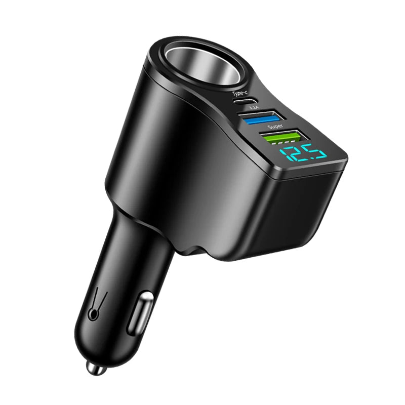 CowLost | product_id-66w-digital-display-dual-usb-car-charger-with-3-port-cigarette-lighter-splitter |8