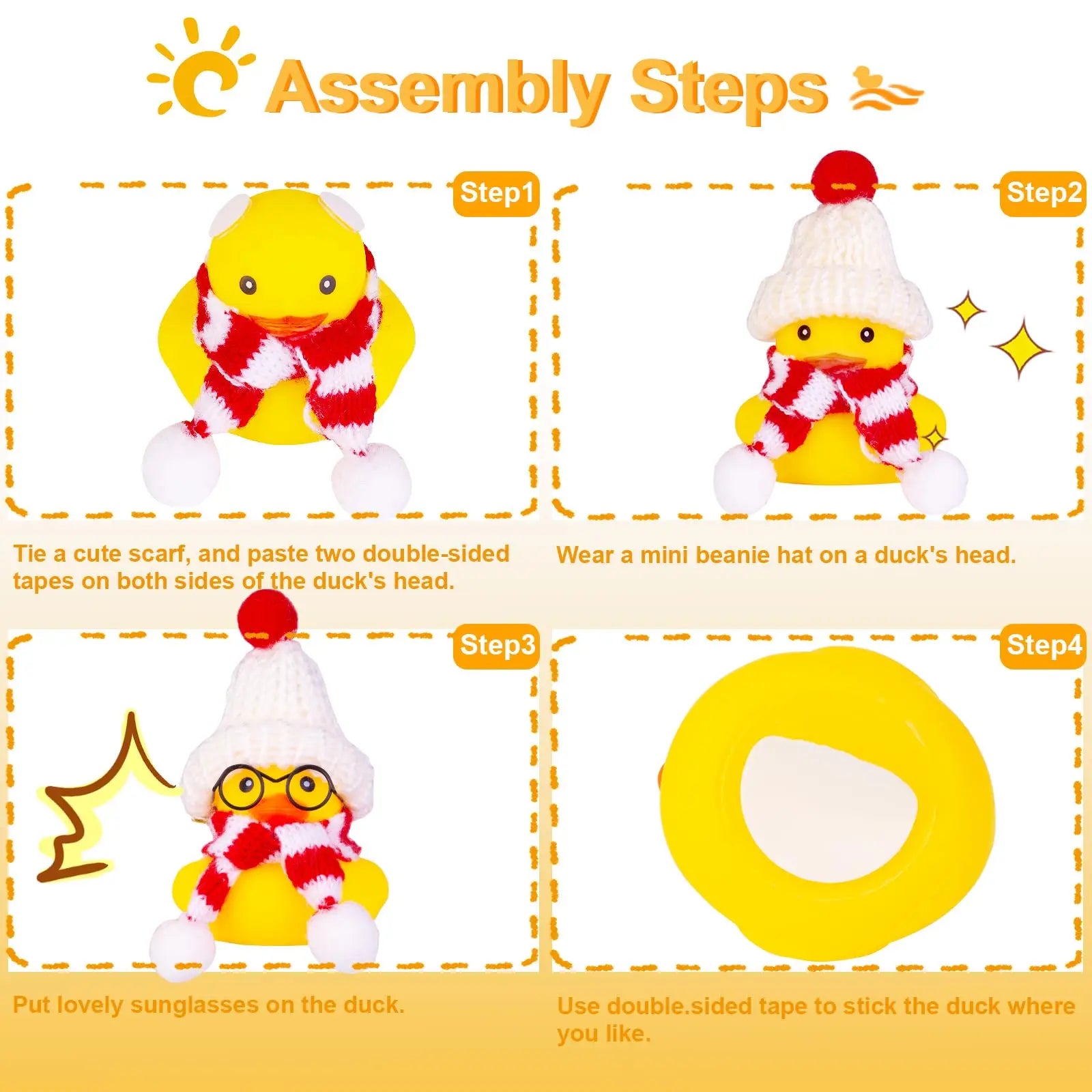 CowLost | product_id-2-pack-car-rubber-ducks-dashboard-decorations-with-mini-beanie-hats-scarves-and-sunglasses |3