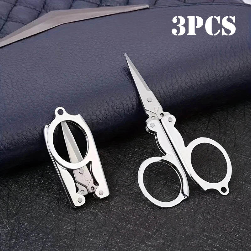 1/3pcs Stainless Steel Foldable Scissors