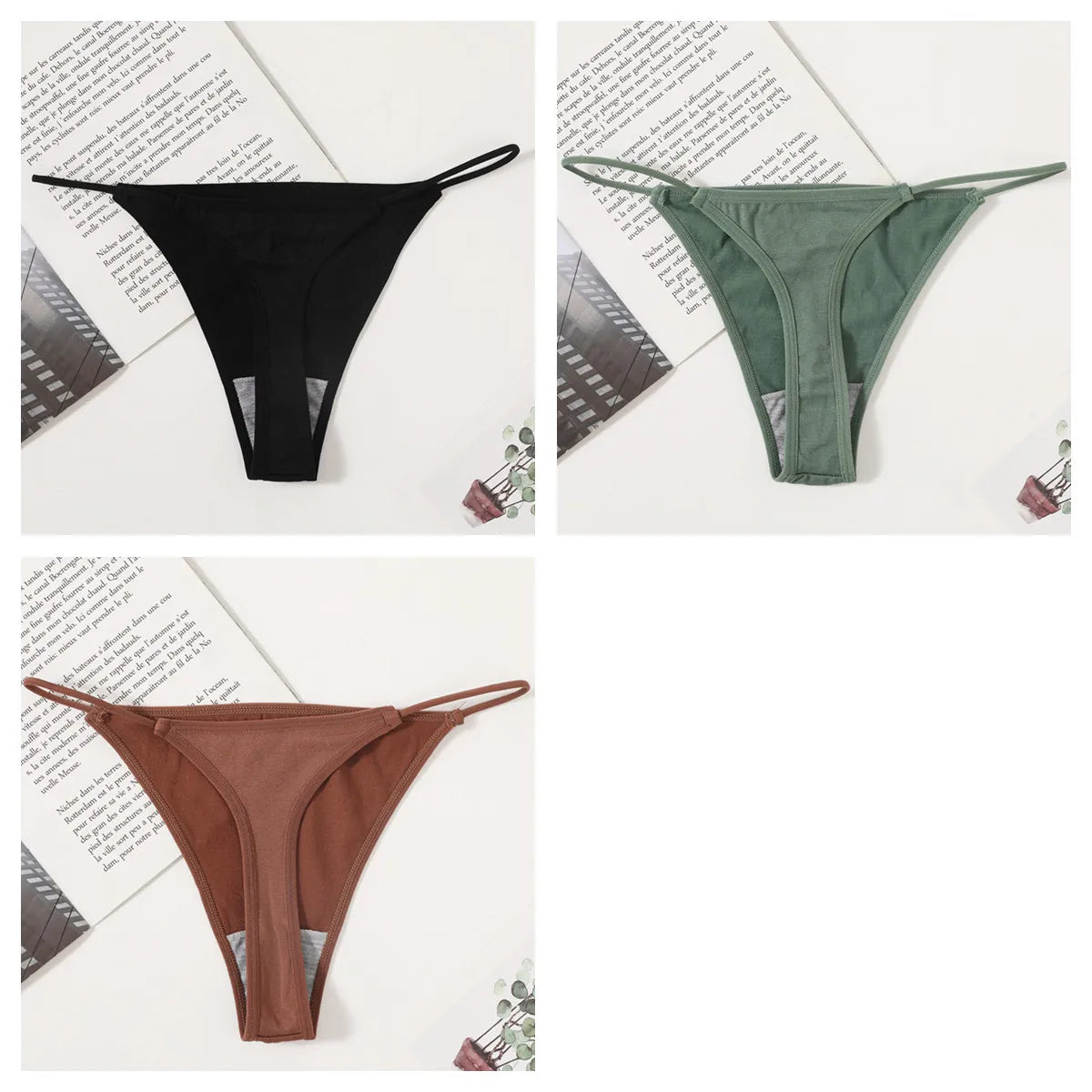 CowLost | product_id-3pcs-women-low-rise-seamless-g-string-thong-panty-set |19