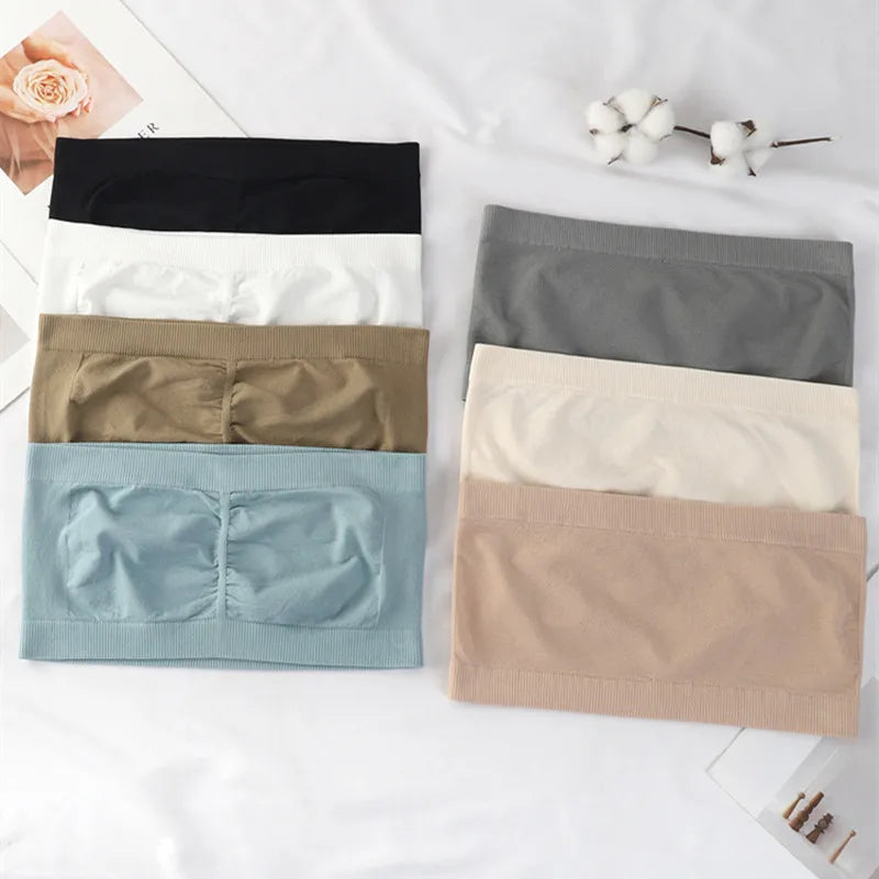 CowLost | seamless-tube-tops-women-strapless-bandeau-bra-crop-top-women-wire-free-underwear-no-pads-intimates |1