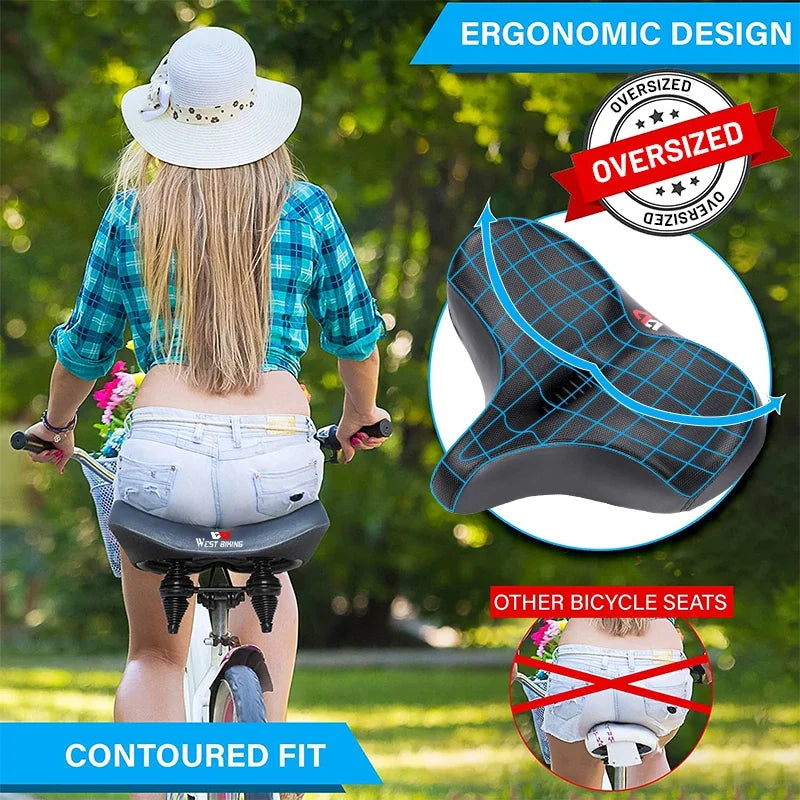 CowLost | west-biking-widen-bicycle-saddle-ergonomic-thick-comfortable-bike-saddle-shock-absorbtion-mtb-e-bike-cushion-bicycle-accessories |3