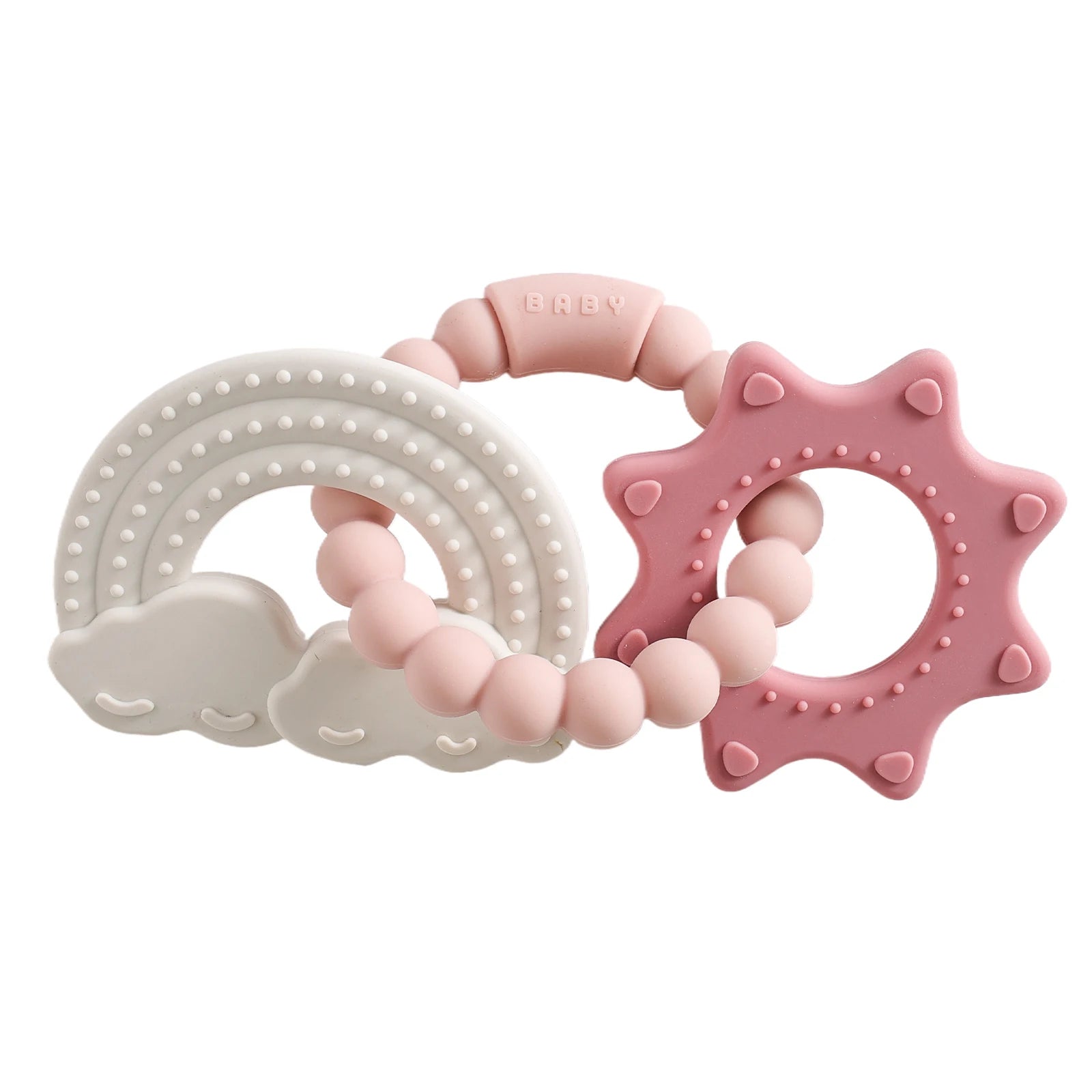 1pc Silicone Teether, Food Grade Baby 0-12 Toys