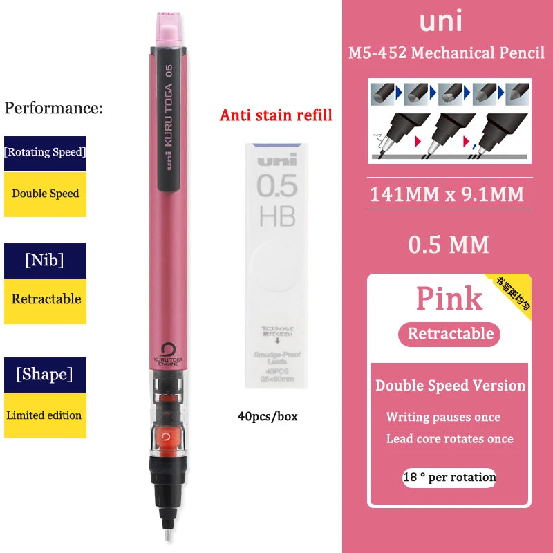 CowLost | product_id-uni-kuru-toga-m5-452-0-5mm-mechanical-pencil-low-center-gravity-japan-stationery |24