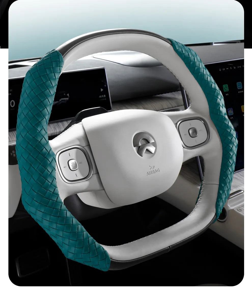 CowLost | luxury-braided-pu-leather-steering-wheel-cover |20