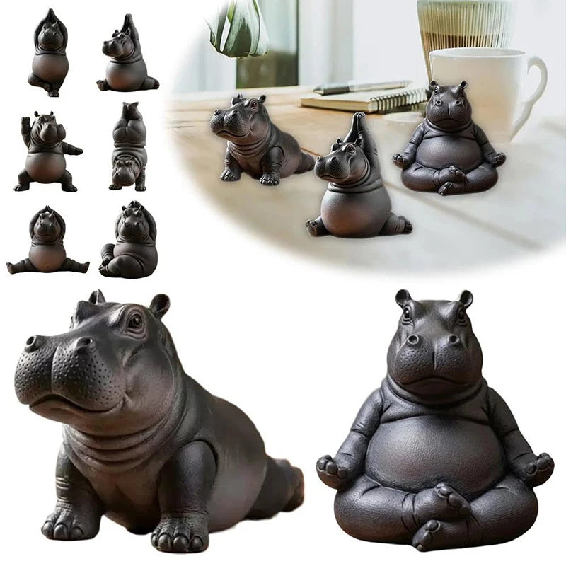 CowLost | product_id-handcrafted-resin-yoga-hippo-meditation-figurine |2