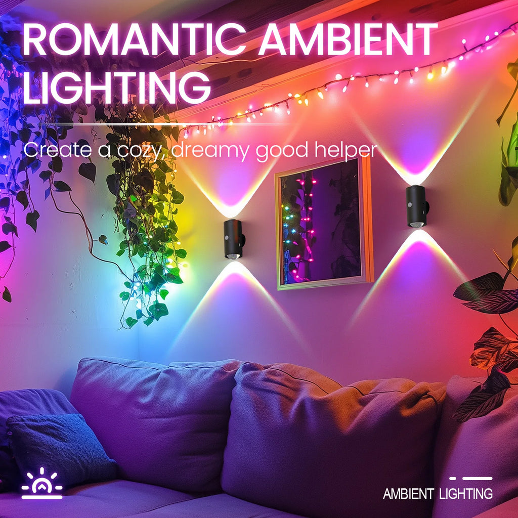 Rechargeable Motion Sensor Night Light with 3 Modes & 8 LED Effects for Indoor Use