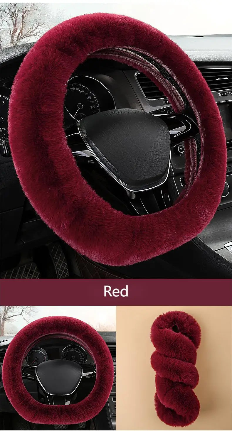 CowLost | soft-and-fluffy-otter-rabbit-plush-steering-wheel-cover-for-13-4-15-75-diameter-steering-wheels |15