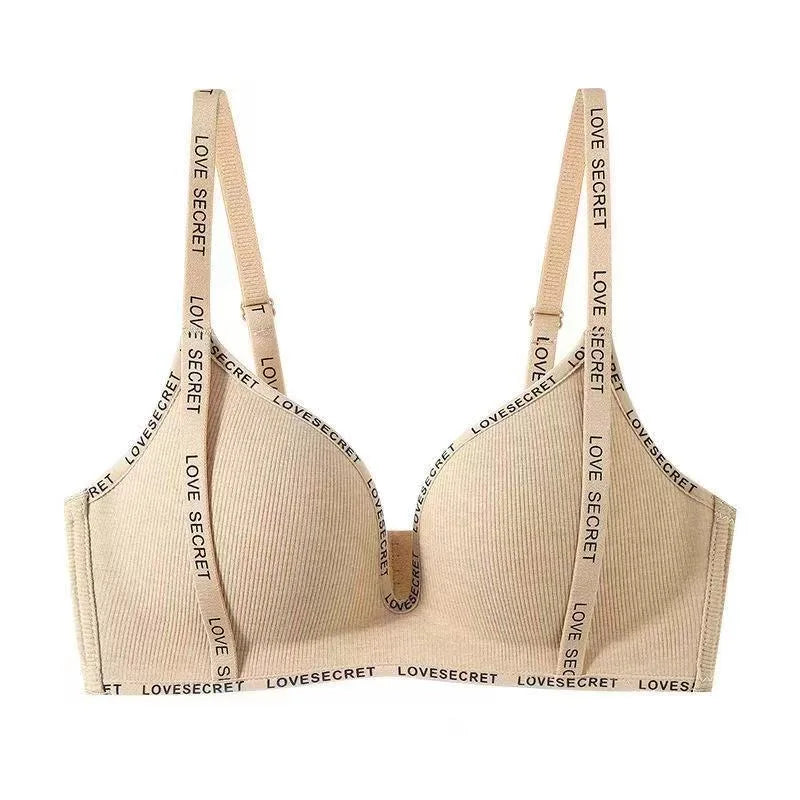 CowLost | product_id-wire-free-gathered-bra-for-small-breasts-with-adjustable-straps-and-no-steel-rings |10