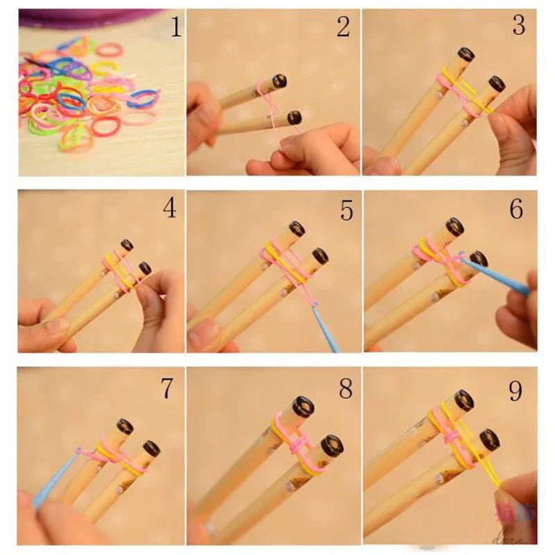 DIY Rubber Band Bracelet Kit for Kids Hair Loom Refill Christmas 2024 Gift