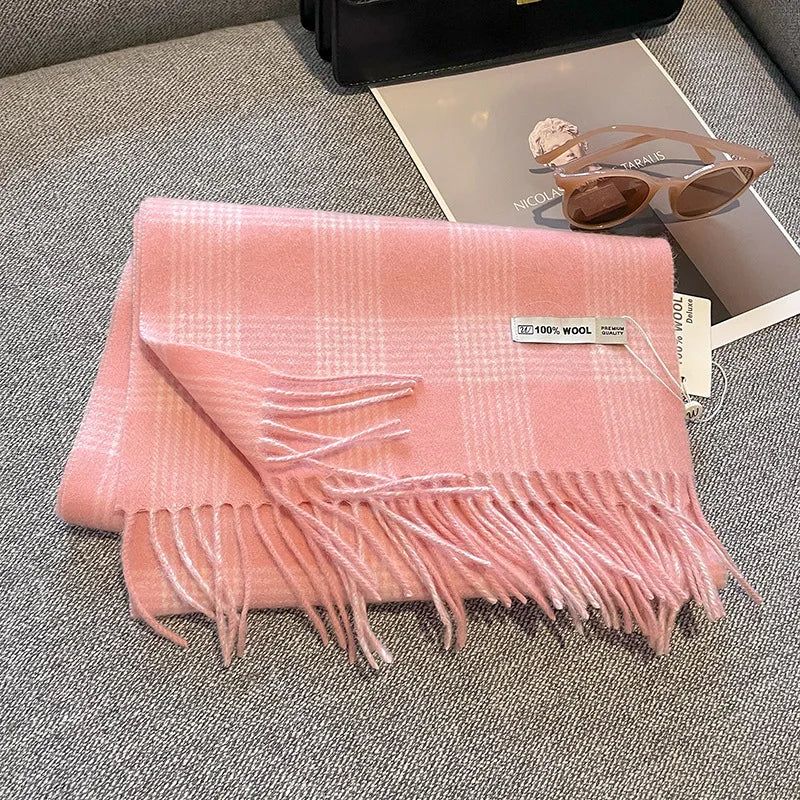 CowLost | australian-wool-winter-plaid-cashmere-scarf |34