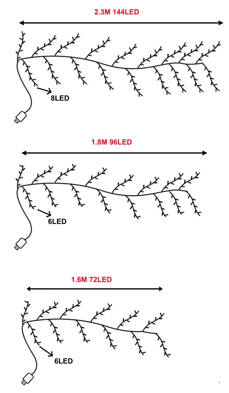 CowLost | product_id-144led-usb-bendable-artificial-willow-vine-string-lights-for-indoor-holiday-decor |7