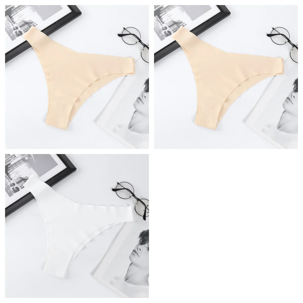 CowLost | product_id-3pcs-women-ice-silk-seamless-low-rise-v-waist-quick-dry-briefs-s-l |29