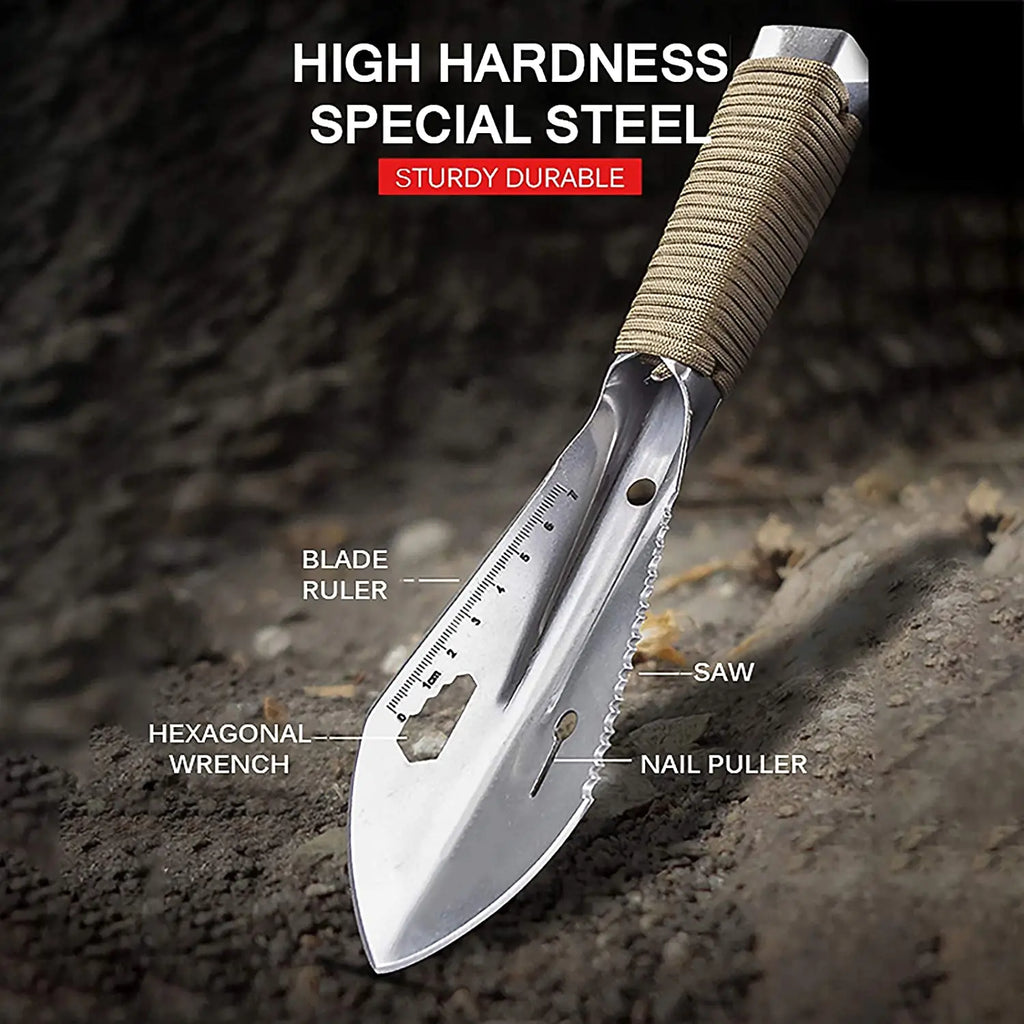 CowLost | product_id-stainless-steel-garden-shovel-multi-tool-with-weeder-sawtooth-hex-wrench-ruler-trowel-and-knife |12