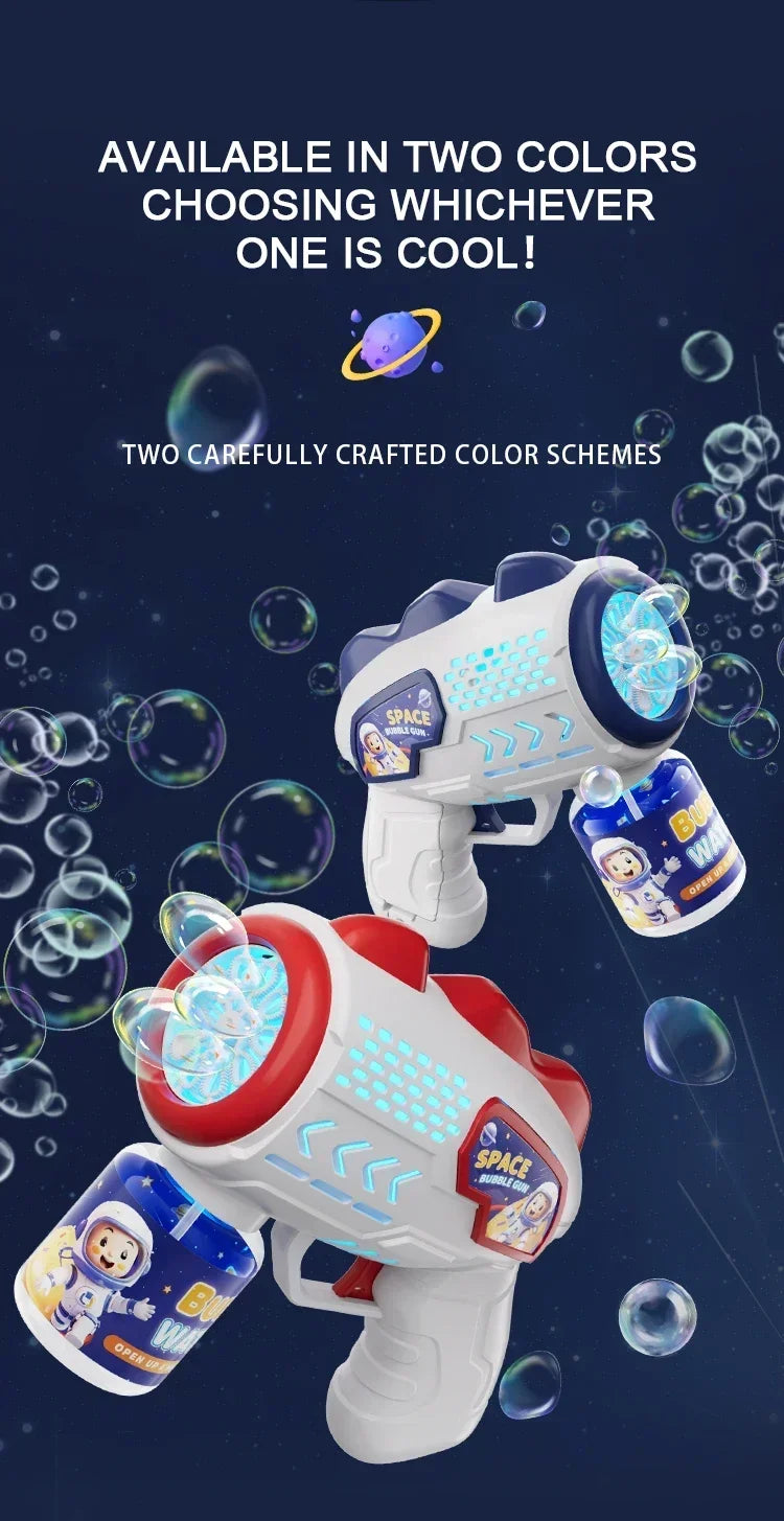Space Astronauts Automatic Bubble Gun with Bubble Liquid Toy for Kids Gift