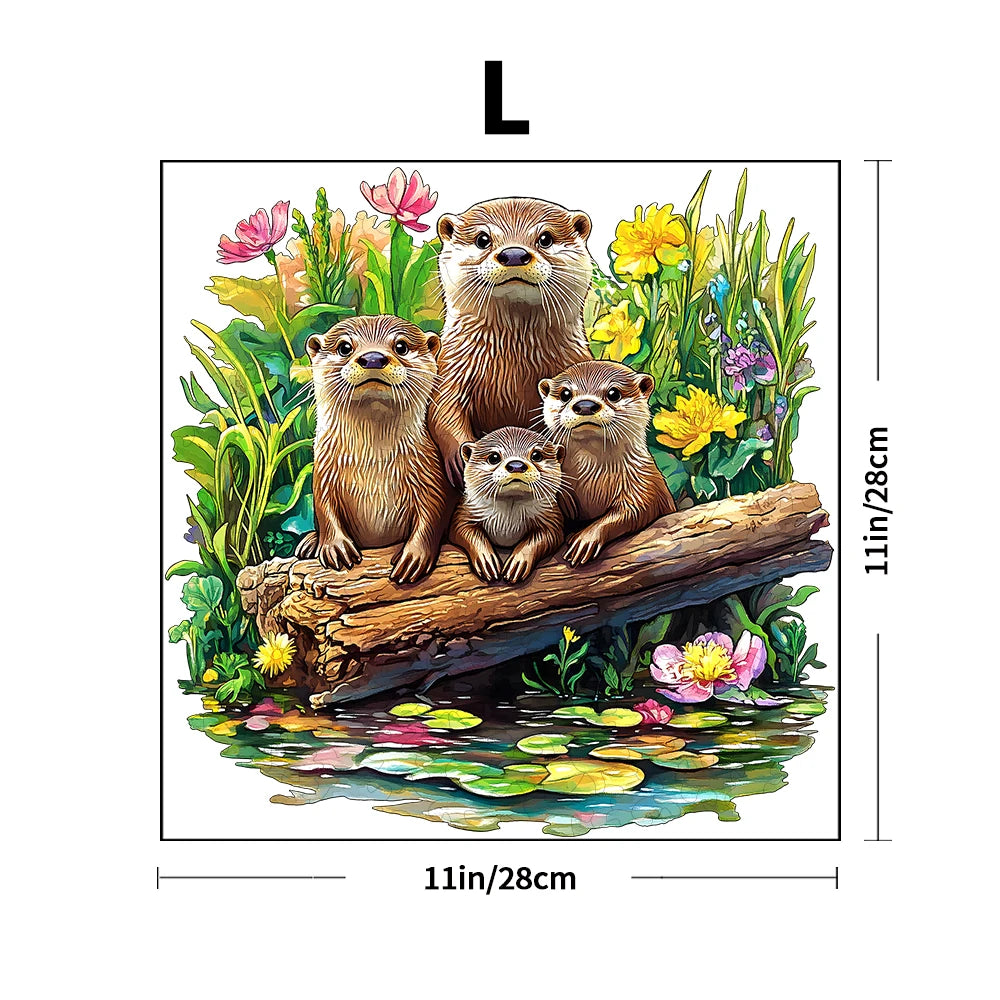 CowLost | product_id-wooden-otter-family-jigsaw-puzzle-with-animal-shaped-pieces-for-adults-and-kids |7