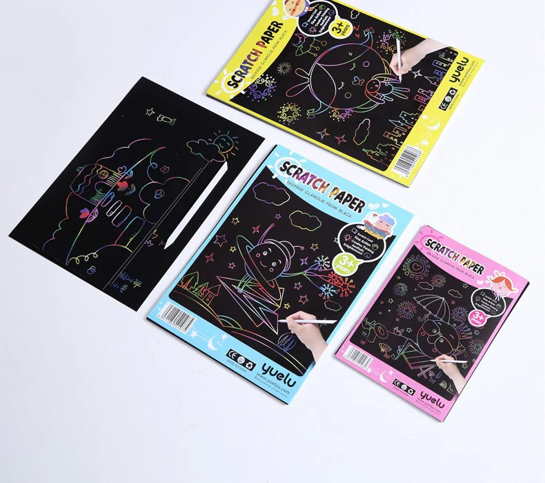 CowLost | product_id-10-pcs-colorful-diy-blank-scratch-painting-paper-set-a4-16k-32k |22