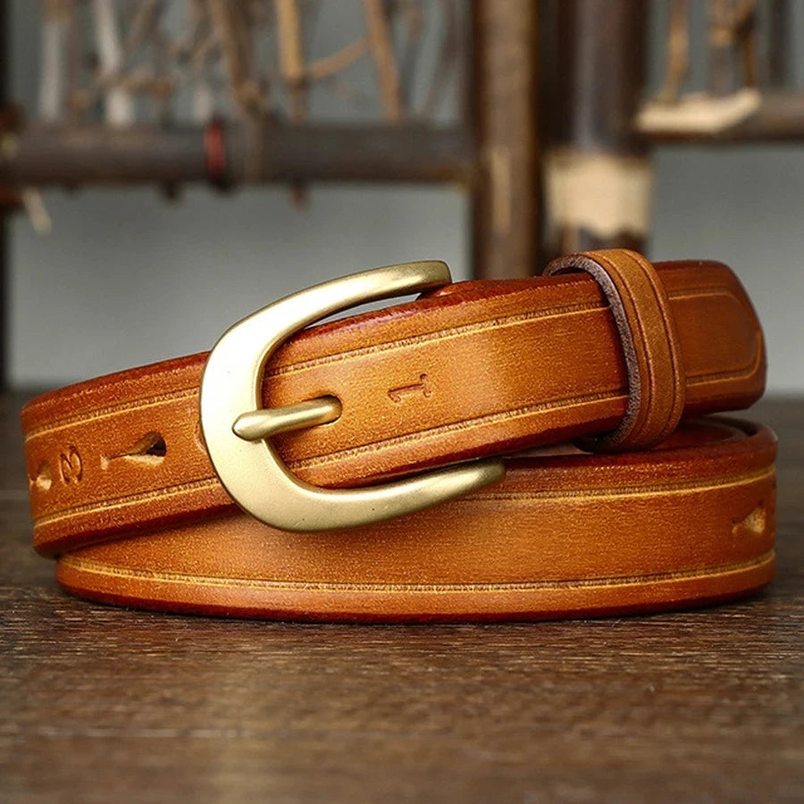 CowLost | 2-4cm-width-copper-buckle-cowskin-genuine-leather-belts-for-women |6
