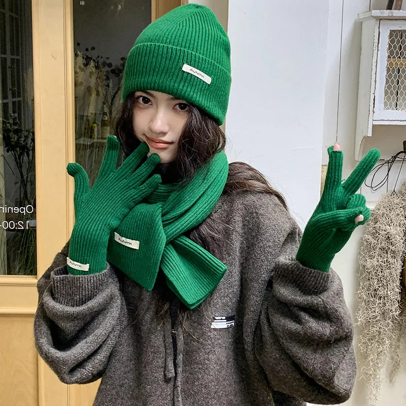 CowLost | knit-neck-scarf-gloves-caps-three-piece-set-for-women-men |7