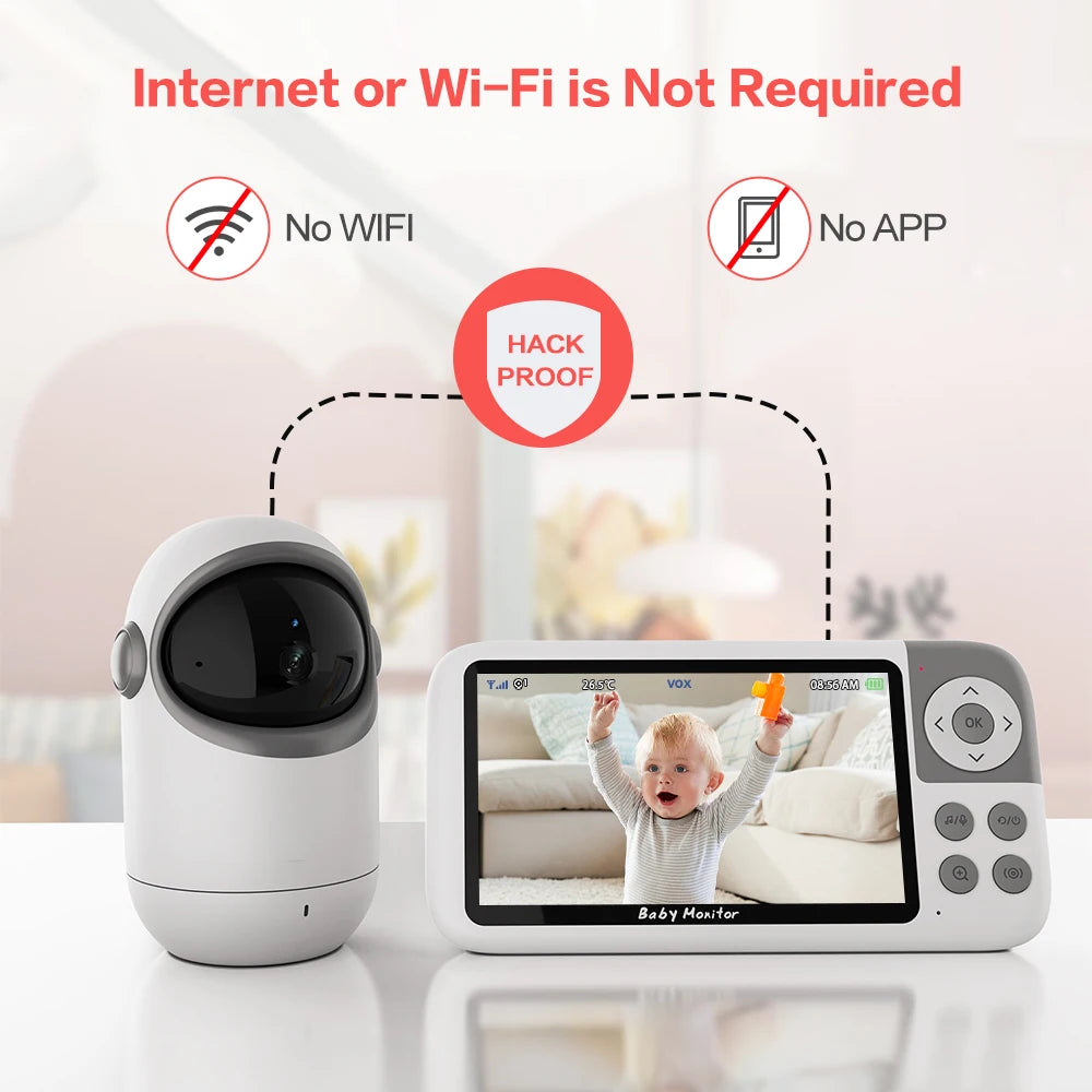 CowLost | vb806-video-baby-monitor-camera-720p-5inch-large-display-3x-zoom-pan-tilt-security-camera-300m-transmissian-distance-2-way-audio |13